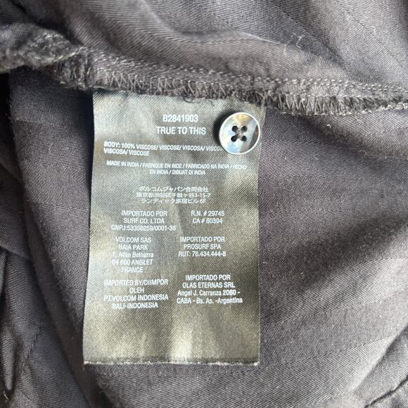 Volcom Romper Long Sleeve Women's M Black Striped One Piece Collared Jumpsuit - Picture 9 of 14